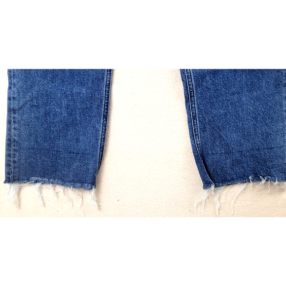 Agolde Kye Mid Rise Straight Crop Jeans Women’s Sz 28 Distressed Hem Blue - Picture 4 of 16